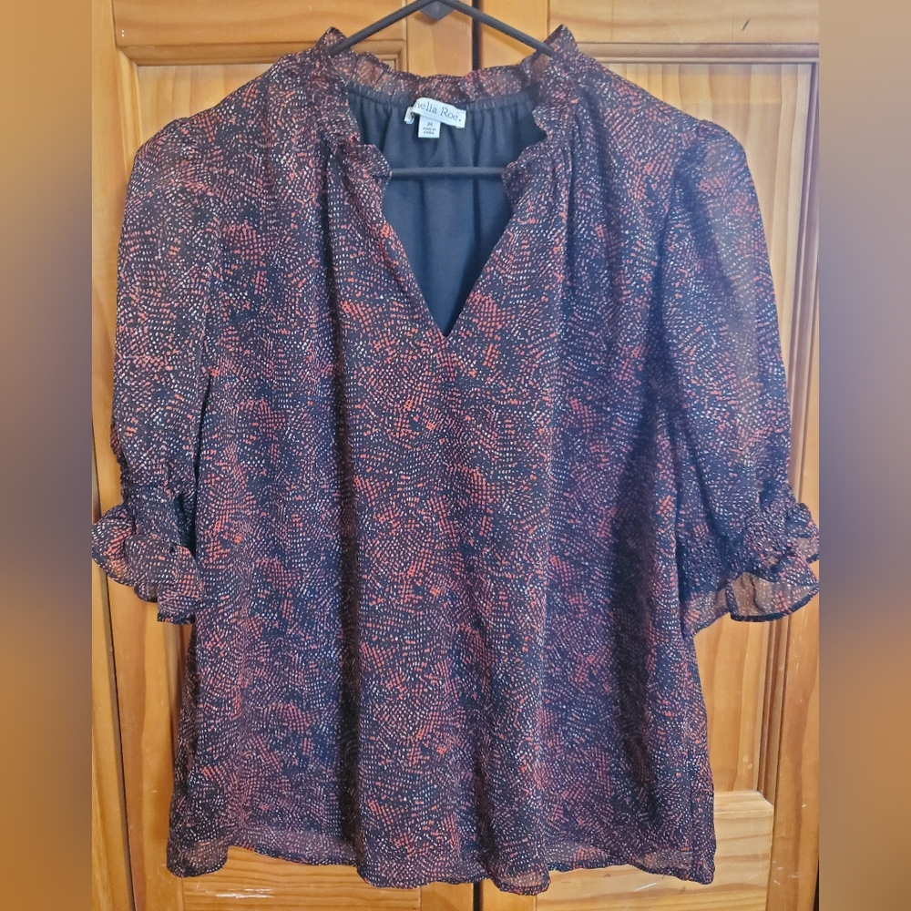 Chic Black and Red Blouse